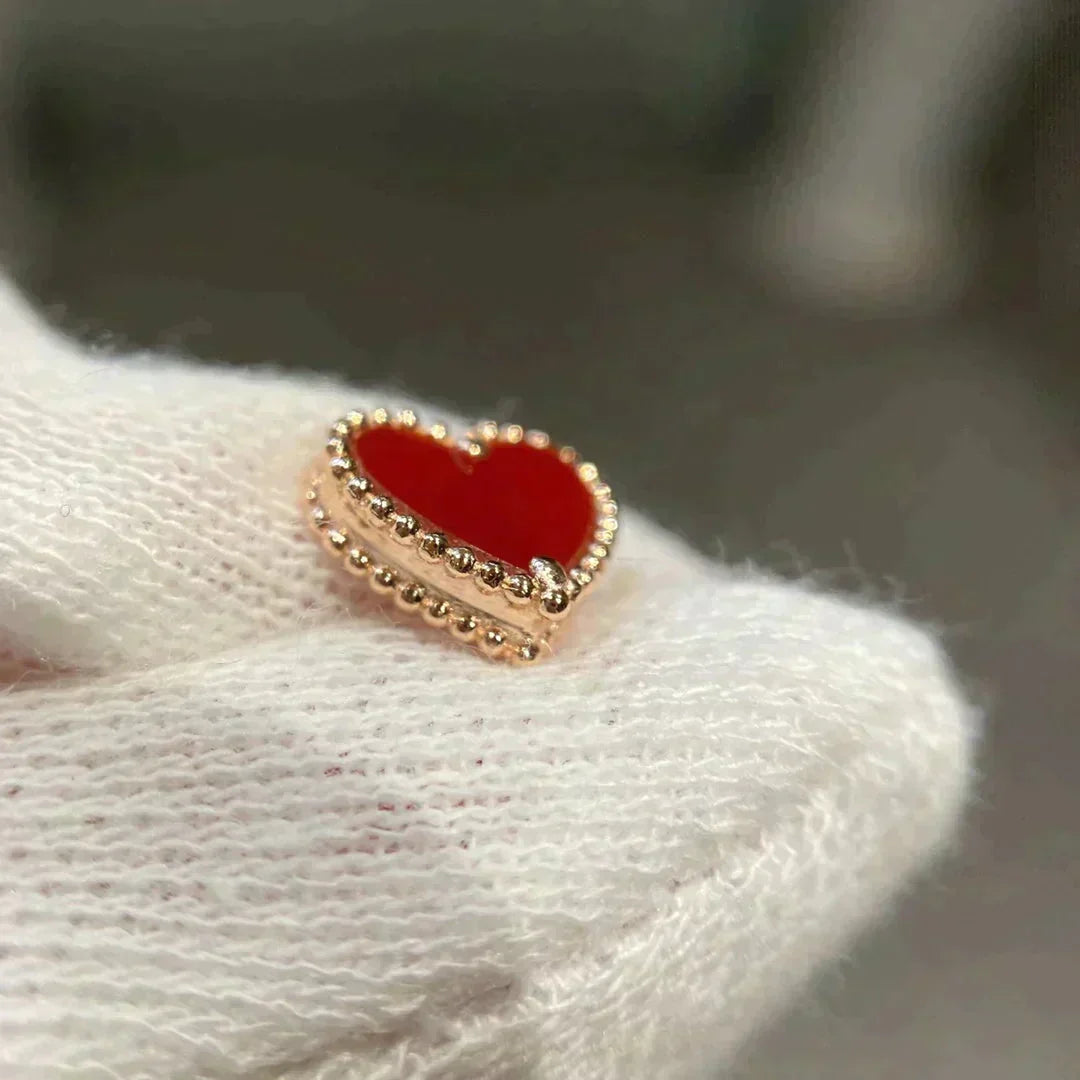 [⭐Maelin]HEART CARNELIAN STUD EARRINGS
