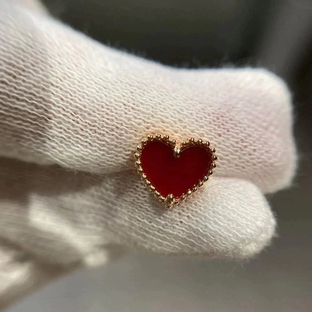 [⭐Maelin]HEART CARNELIAN STUD EARRINGS