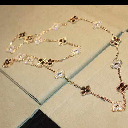 [⭐Maelin]CLOVER 20 MOTIFS LASER DIAMOND NECKLACE