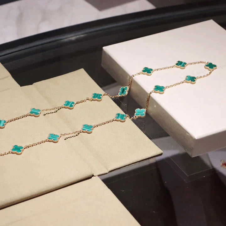 [⭐Maelin]CLOVER 20 MOTIFS MALACHITE GOLD