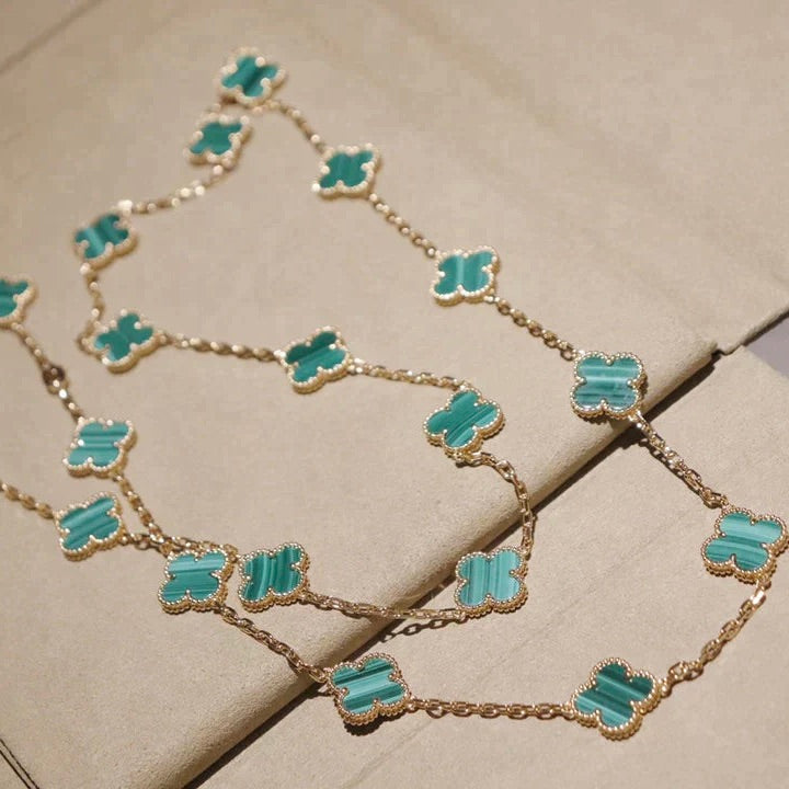 [⭐Maelin]CLOVER 20 MOTIFS MALACHITE GOLD