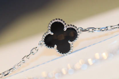 [⭐Maelin]CLOVER 20 MOTIFS ONYX DIAMOND SILVER