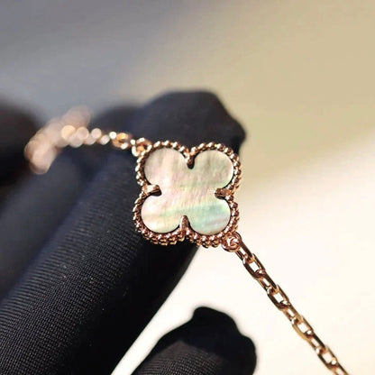[⭐Maelin]CLOVER 20 MOTIFS DARK MOP DIAMOND  NECKLACE