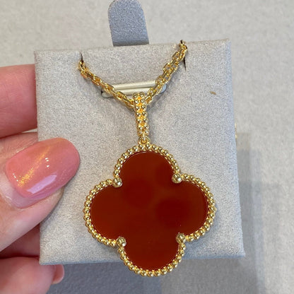 [⭐Maelin]CLOVER 25MM NECKLACE GOLD CARNELIAN
