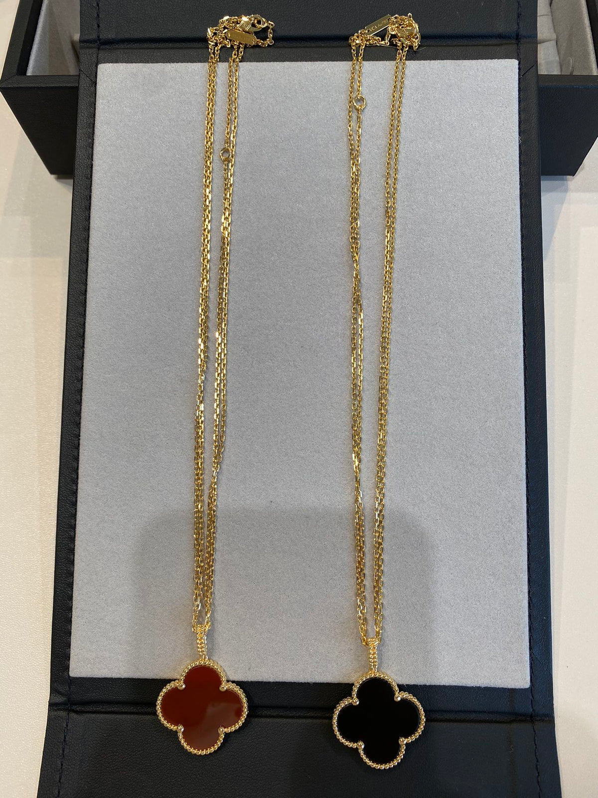 [⭐Maelin]CLOVER 25MM NECKLACE GOLD CARNELIAN