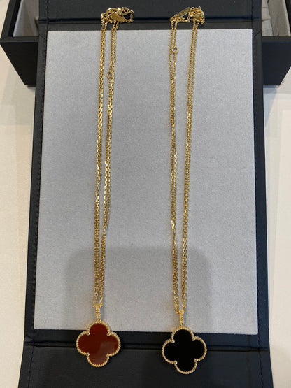 [⭐Maelin]CLOVER 25MM NECKLACE GOLD CARNELIAN