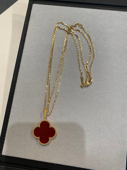 [⭐Maelin]CLOVER 25MM NECKLACE GOLD CARNELIAN