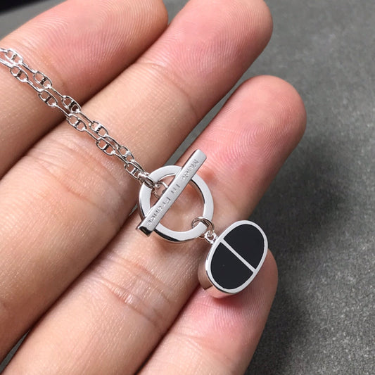 [⭐Maelin]CHAINE VERSO BLACK CERAMIC  NECKLACE