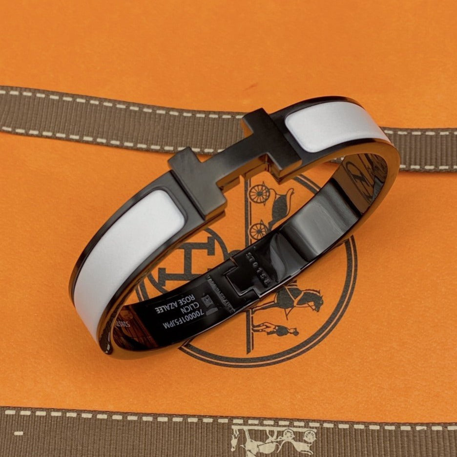 [⭐Maelin]H BRACELET 12MM BLACK WHITE CERAMIC