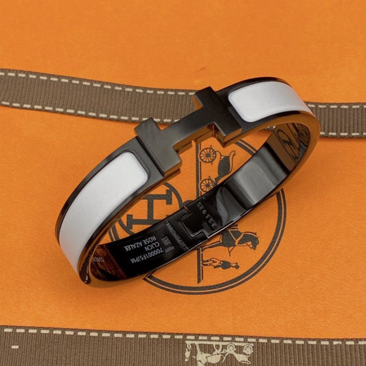 [⭐Maelin]H BRACELET 12MM BLACK WHITE CERAMIC