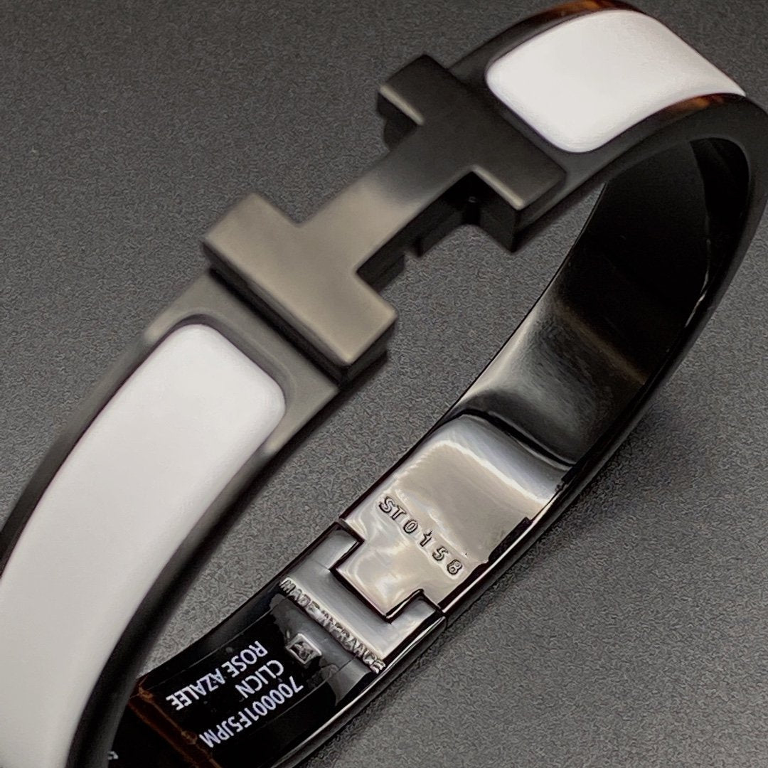 [⭐Maelin]H BRACELET 12MM BLACK WHITE CERAMIC