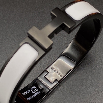 [⭐Maelin]H BRACELET 12MM BLACK WHITE CERAMIC