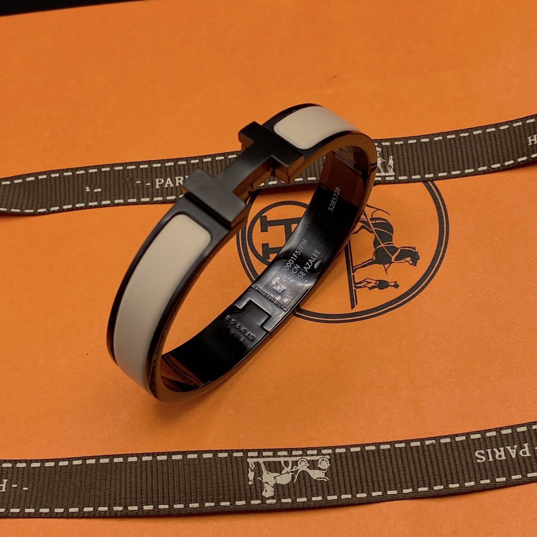 [⭐Maelin]H BRACELET 12MM BLACK BEIGE CERAMIC