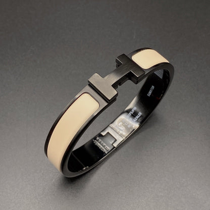 [⭐Maelin]H BRACELET 12MM BLACK BEIGE CERAMIC