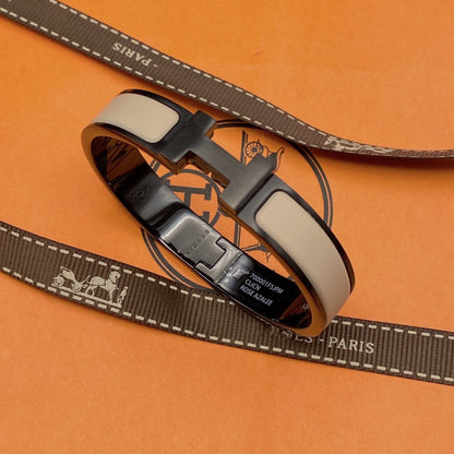 [⭐Maelin]H BRACELET 12MM BLACK BEIGE CERAMIC