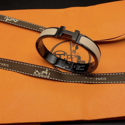 [⭐Maelin]H BRACELET 12MM BLACK BEIGE CERAMIC