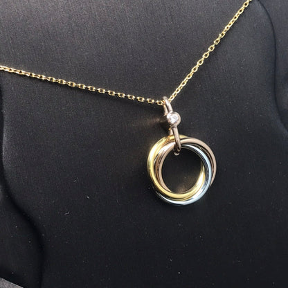[⭐Maelin]TRINITY SILVER GOLD PINK GOLD NECKLACE