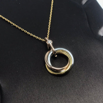 [⭐Maelin]TRINITY SILVER GOLD PINK GOLD NECKLACE