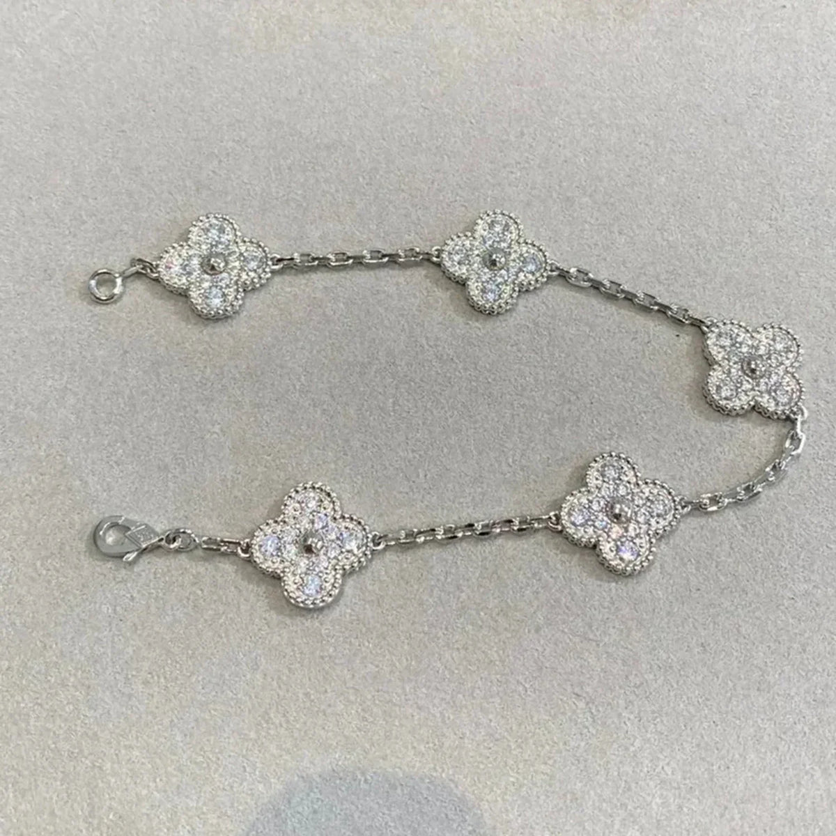 [⭐Maelin] CLOVER 5 MOTIF FULL DIAMOND BRACELET COLLECTION