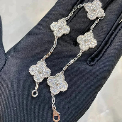 [⭐Maelin] CLOVER 5 MOTIF FULL DIAMOND BRACELET COLLECTION