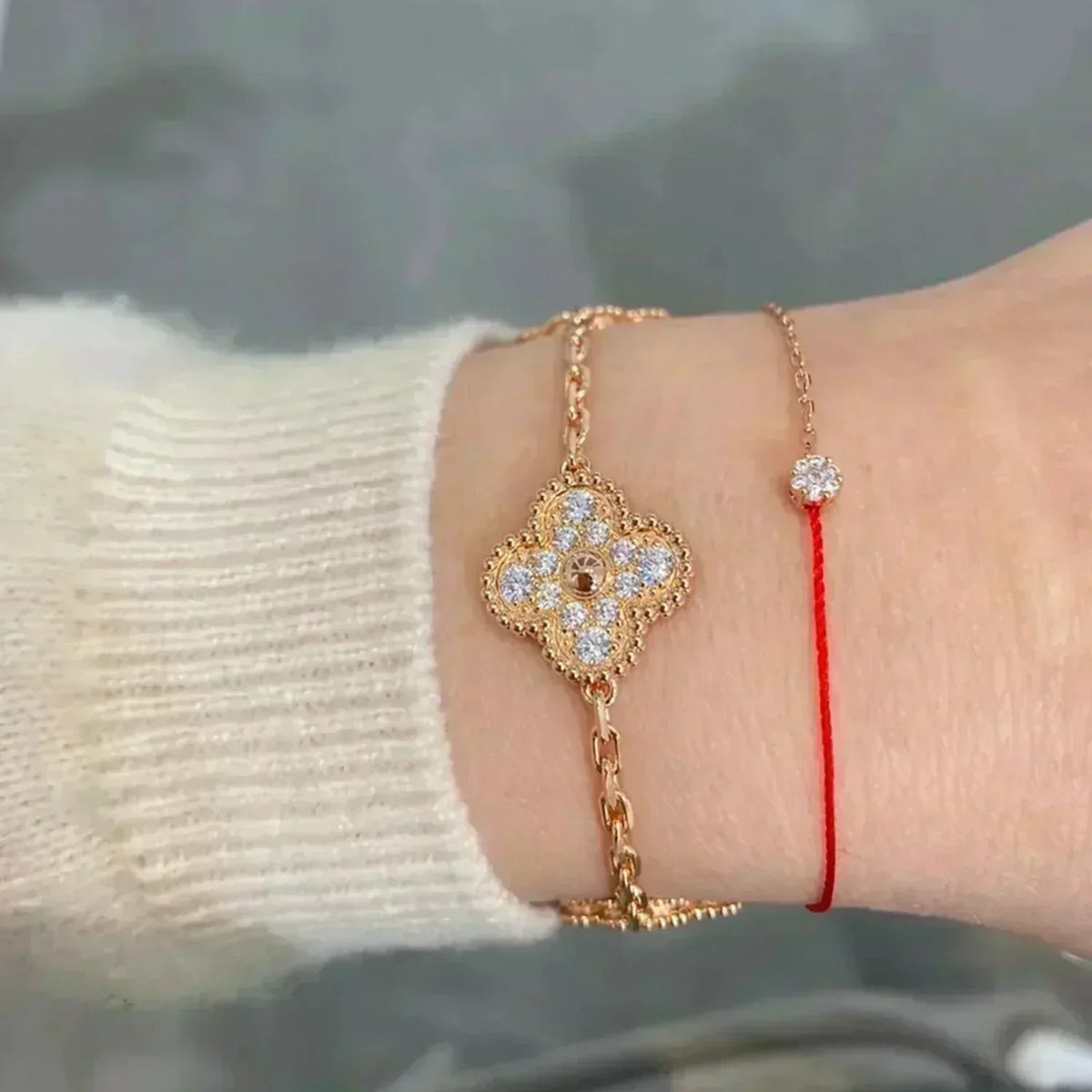 [⭐Maelin] CLOVER 5 MOTIF FULL DIAMOND BRACELET COLLECTION