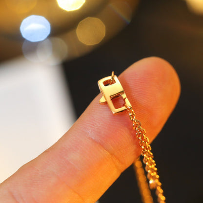 [⭐Maelin]STAR AND SUN DIAMOND PINK GOLD NECKLACE