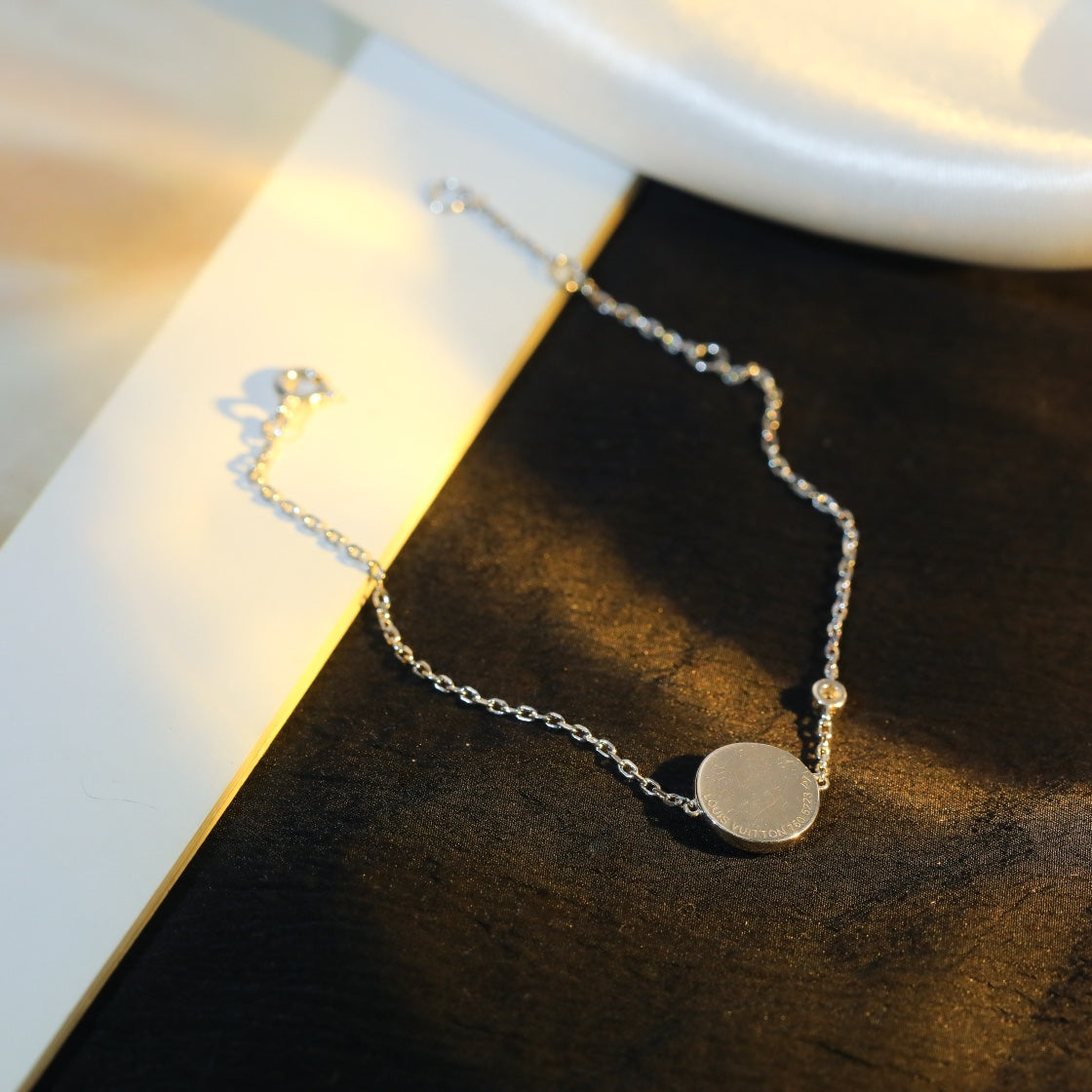 [⭐Maelin]SUN MOTIF PINK MOP SILVER BRACELET