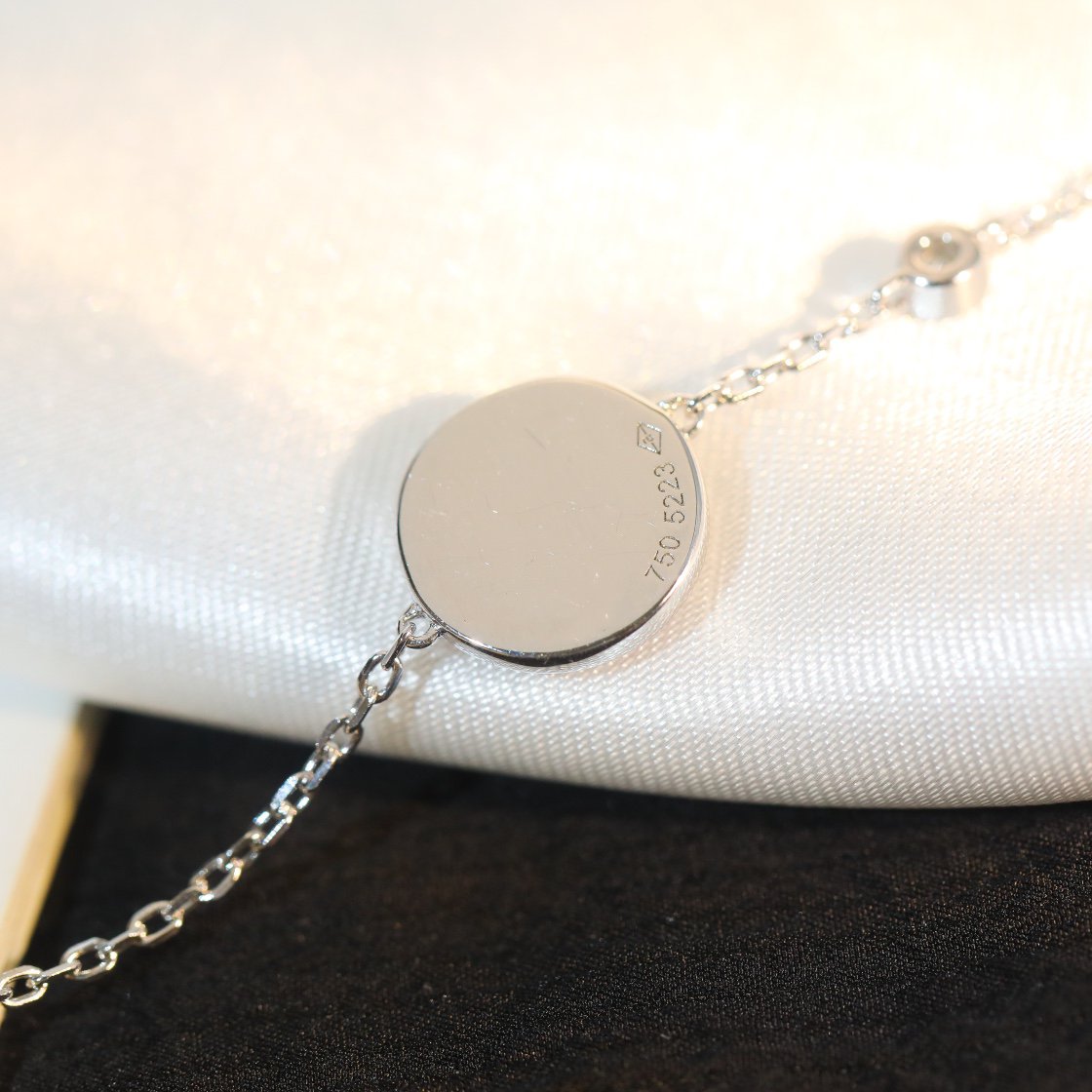 [⭐Maelin]SUN MOTIF PINK MOP SILVER BRACELET