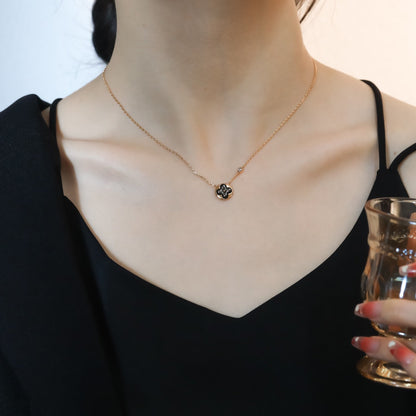 [⭐Maelin]SUN PEDANT PINK GOLD 1 DIAMOND NECKLACE