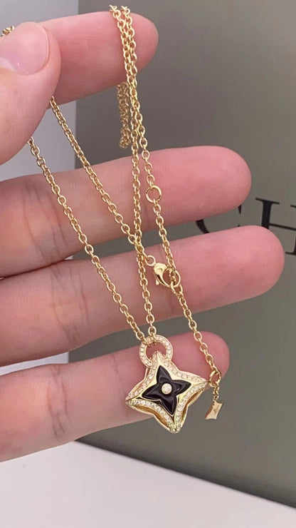 [⭐Maelin]STAR PEDANT PINK GOLD DIAMOND NECKLACE