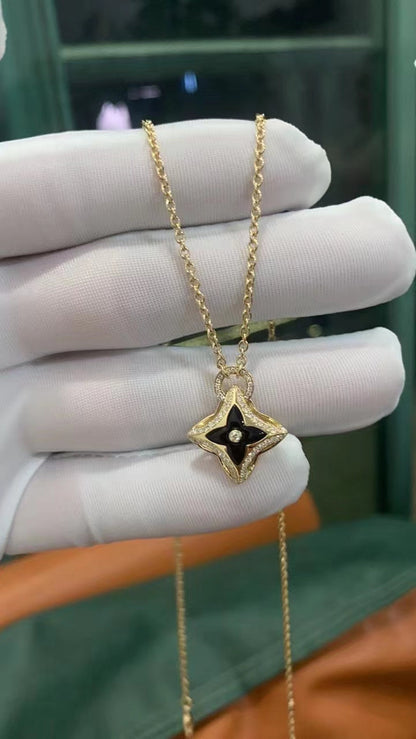 [⭐Maelin]STAR PEDANT PINK GOLD DIAMOND NECKLACE
