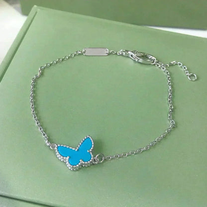 [⭐Maelin]BUTTERFLY TURQUOISE BUTTERFLY BRACELET SILVER