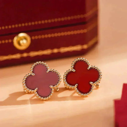 [⭐Maelin]CLOVER MEDIUM 1 MOTIFS CARNELIAN  EARRINGS