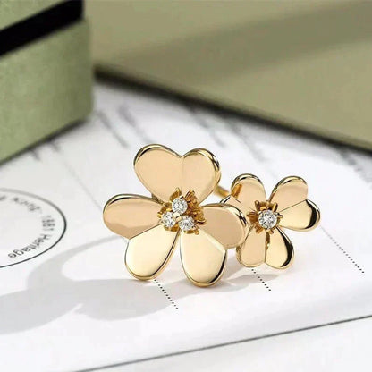 [⭐Maelin]CLOVER COMOS GOLD DIAMOND RING