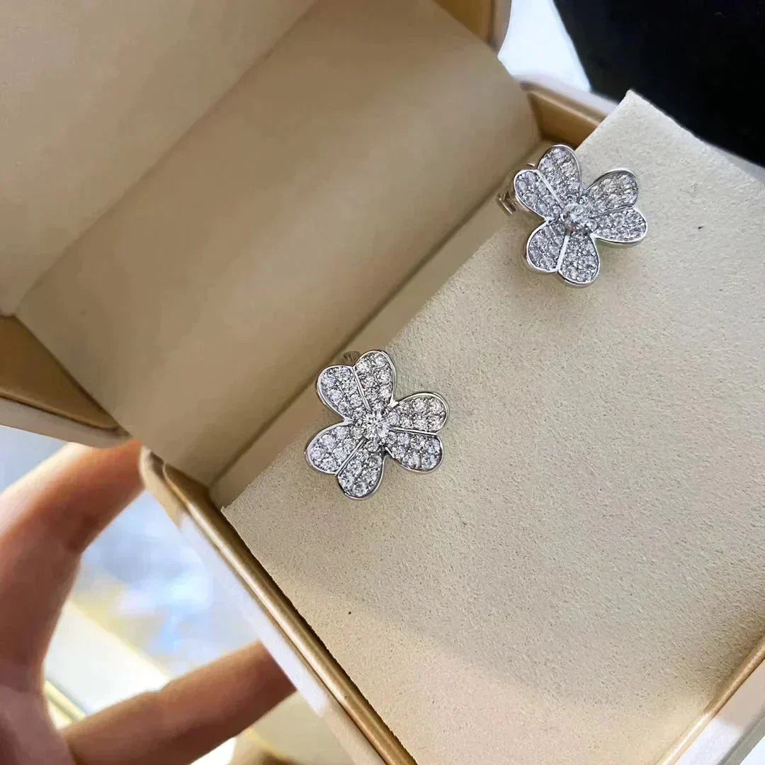 [⭐Maelin]CLOVER COMOS DIAMOND EARRINGS SILVER