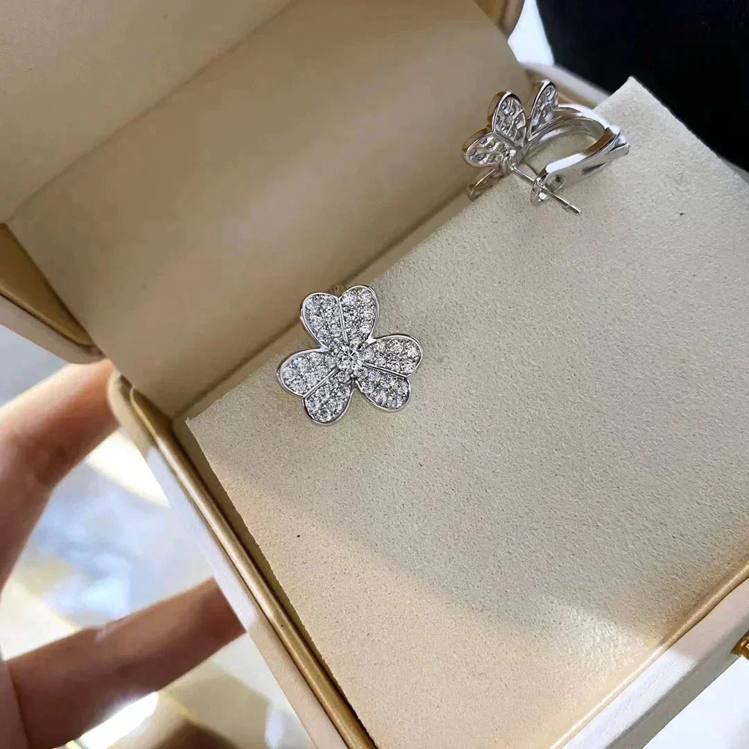[⭐Maelin]CLOVER COMOS DIAMOND EARRINGS SILVER