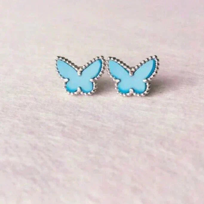 [⭐Maelin]BUTTERFLY TURQUOISE EARRINGS SILVER