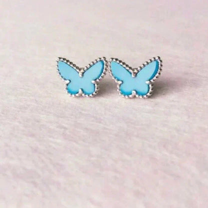 [⭐Maelin]BUTTERFLY TURQUOISE EARRINGS SILVER