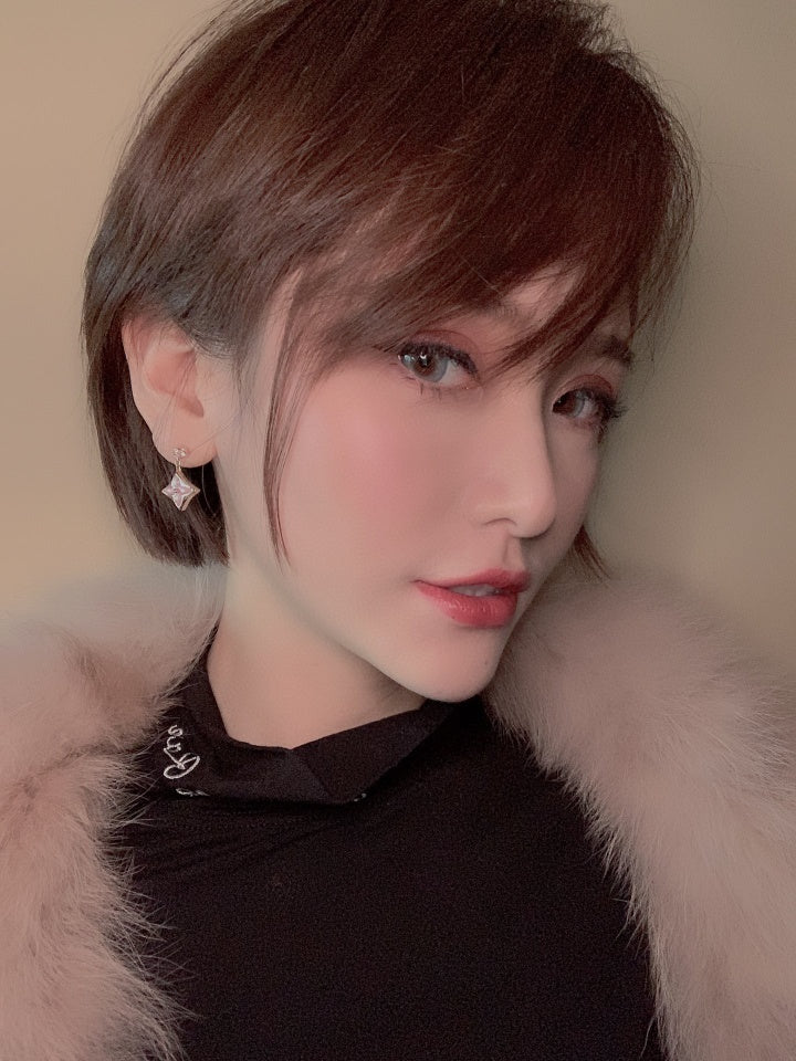 [⭐Maelin]DOUBLE STAR PINK GOLD MOP DROP EARRINGS
