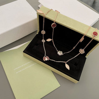 [⭐Maelin]LUCKY SPRING 15 MOTIFS ROSE GOLD NECKLACE