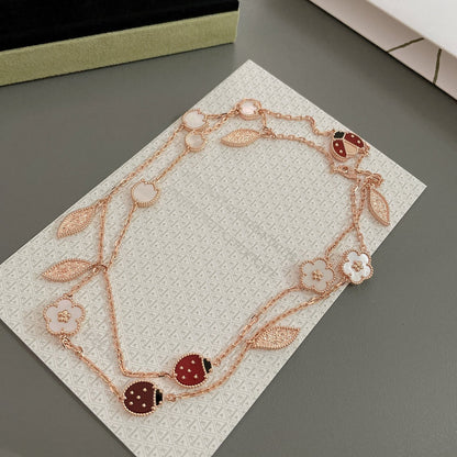 [⭐Maelin]LUCKY SPRING 15 MOTIFS ROSE GOLD NECKLACE