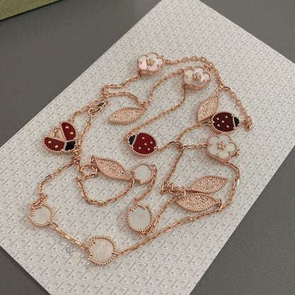 [⭐Maelin]LUCKY SPRING 15 MOTIFS ROSE GOLD NECKLACE