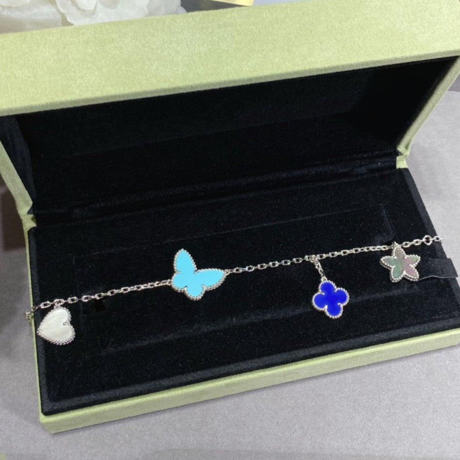 [⭐Maelin]LUCKY SPRING SILVER BRACELET 4 MOTIF
