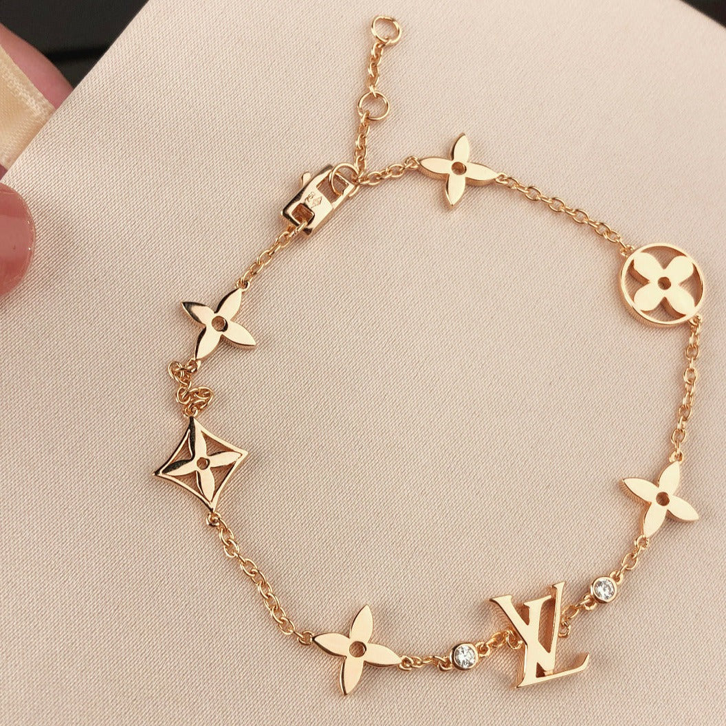 [⭐Maelin]STAR AND SUN 7 MOTIFS GOLD BRACELET