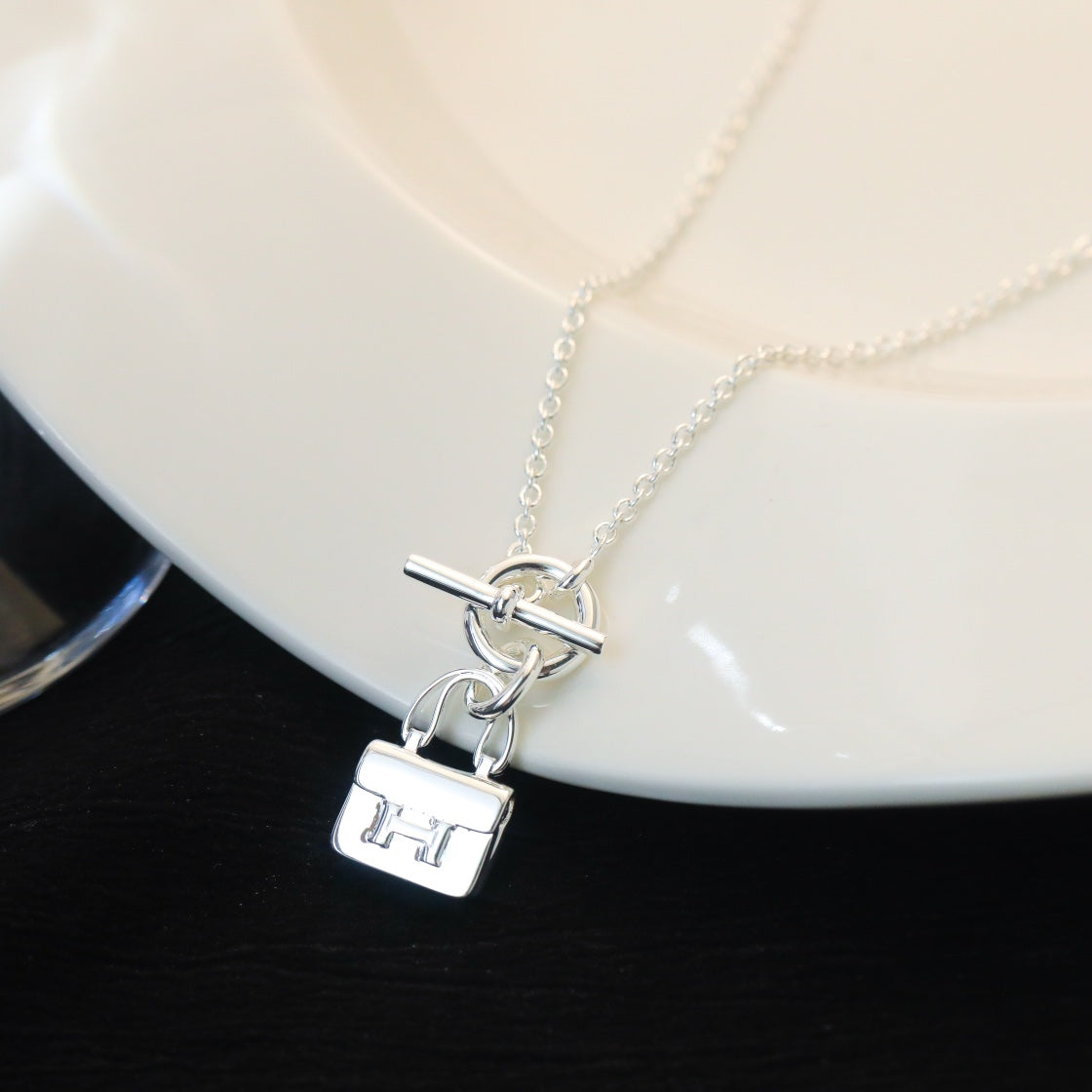 [⭐Maelin]POP H PEDANT SILVER NECKLACE