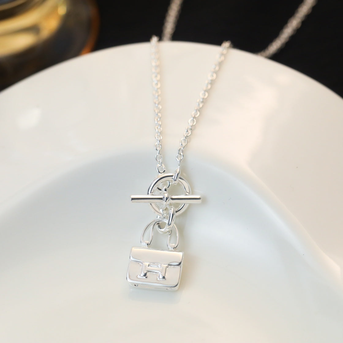 [⭐Maelin]POP H PEDANT SILVER NECKLACE