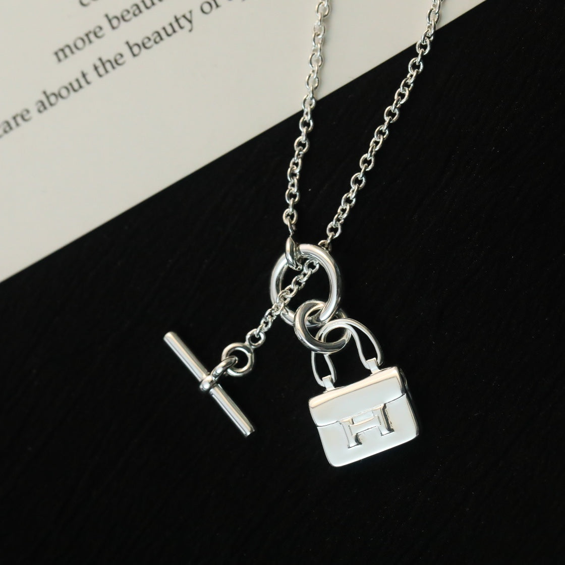 [⭐Maelin]POP H PEDANT SILVER NECKLACE