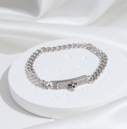 [⭐Maelin]KELLY CHAIN SILVER DIAMOND BRACELET