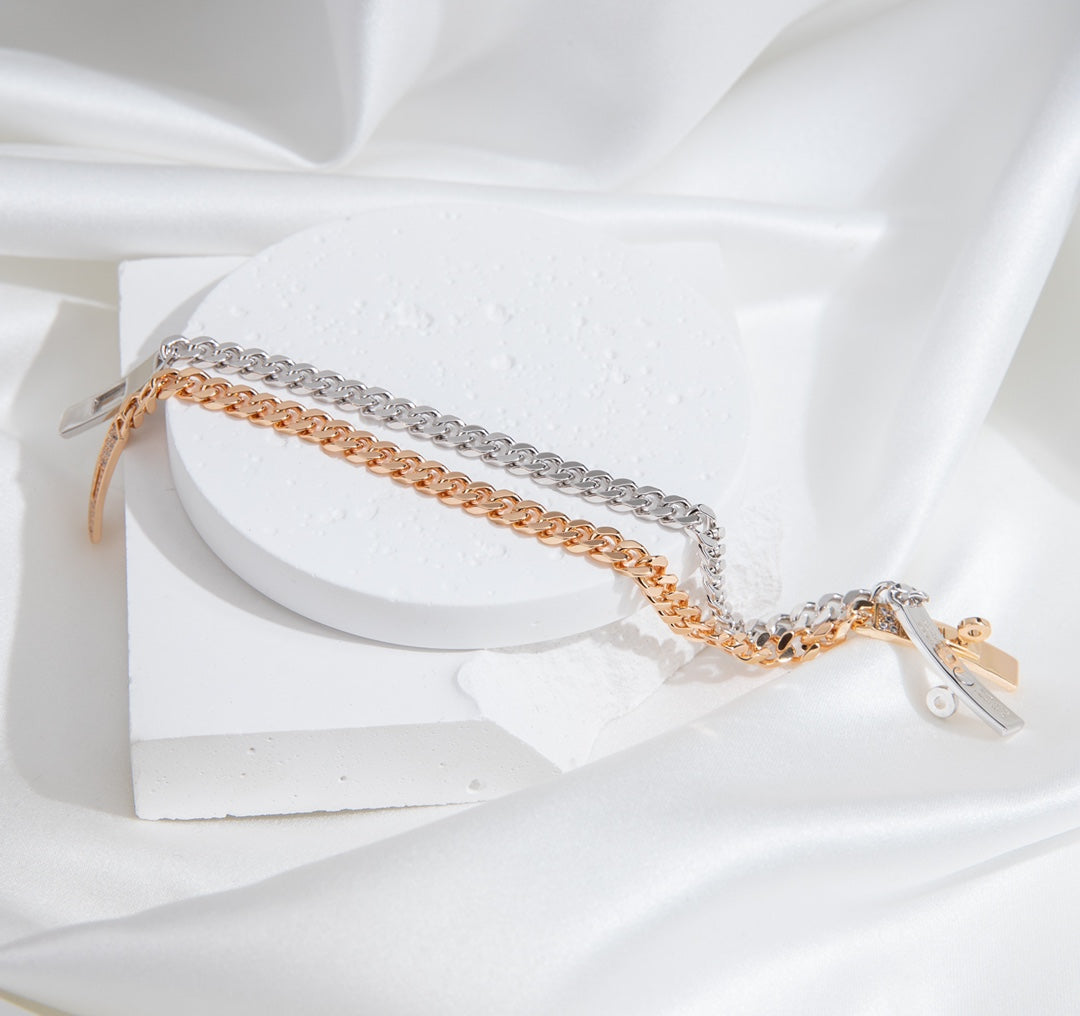 [⭐Maelin]KELLY CHAIN SILVER DIAMOND BRACELET