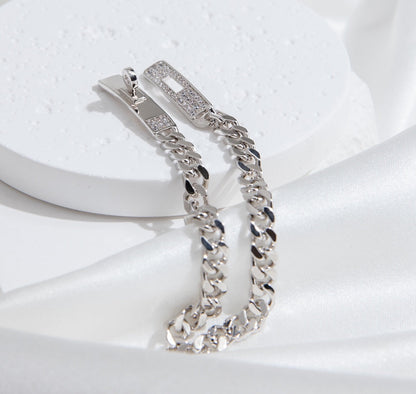 [⭐Maelin]KELLY CHAIN SILVER DIAMOND BRACELET
